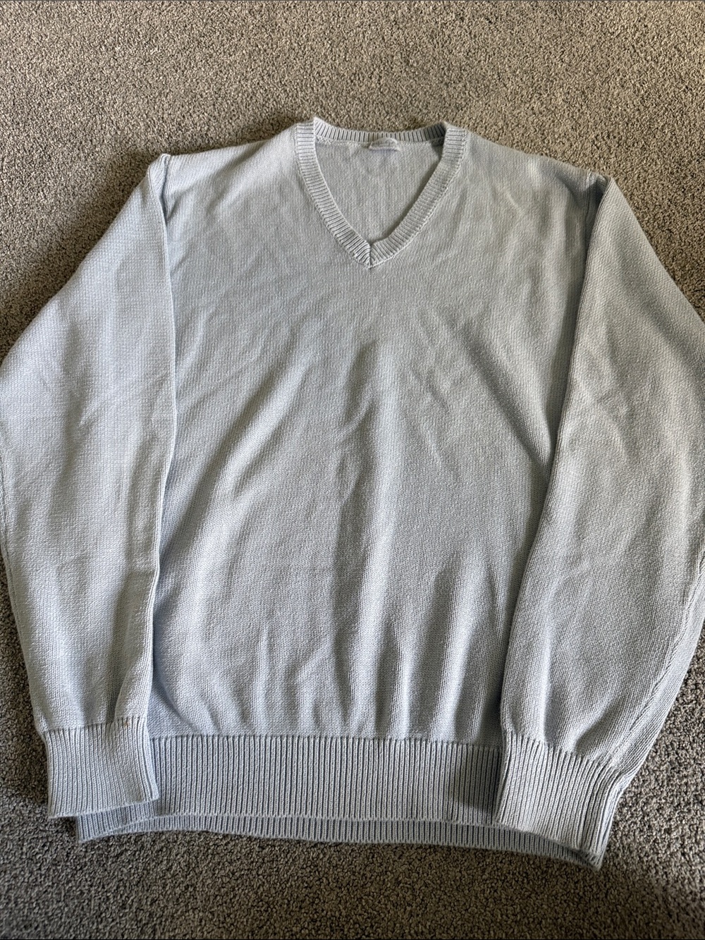 John Galt V-Neck Sweater in Light Blue